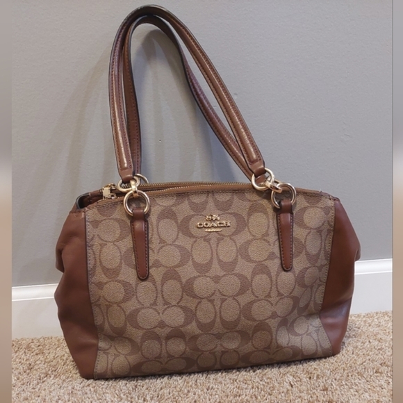 COACH Signature Monogram Christie Carryall Satchel - Picture 1 of 14